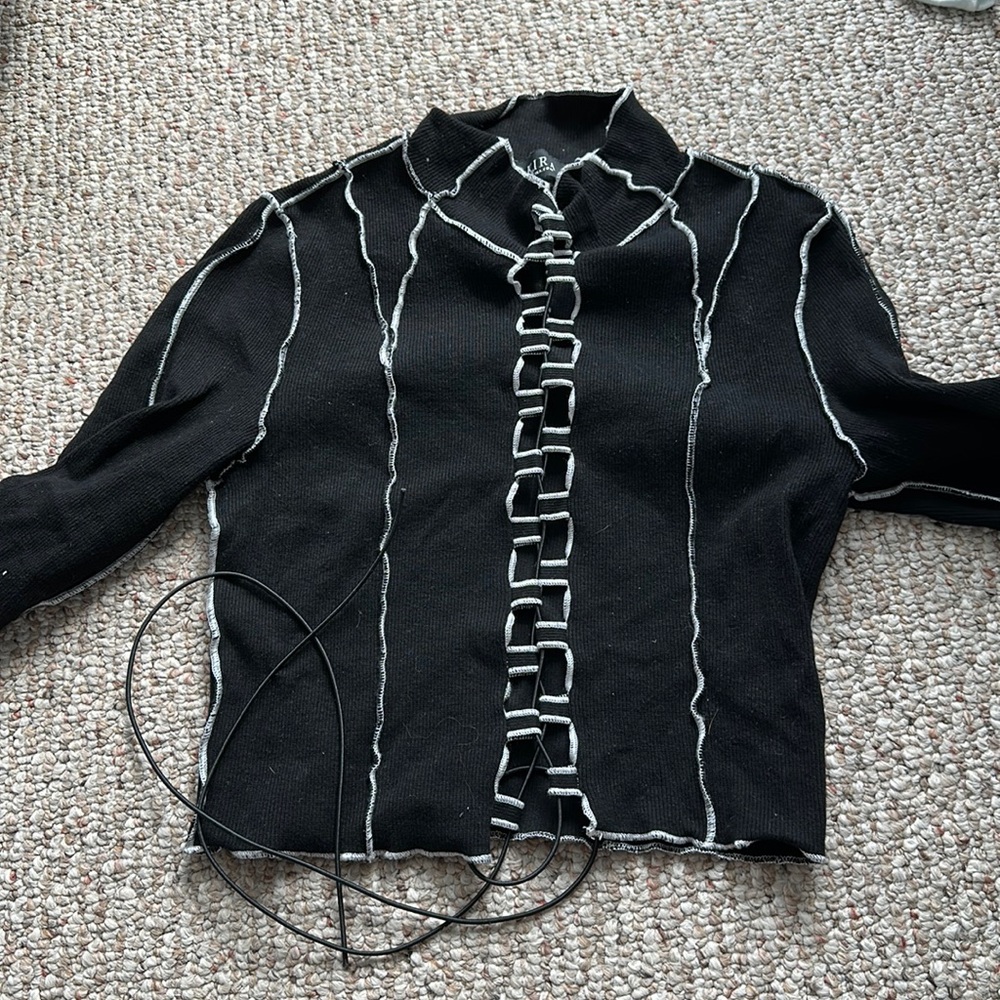 Long sleeve lace up top